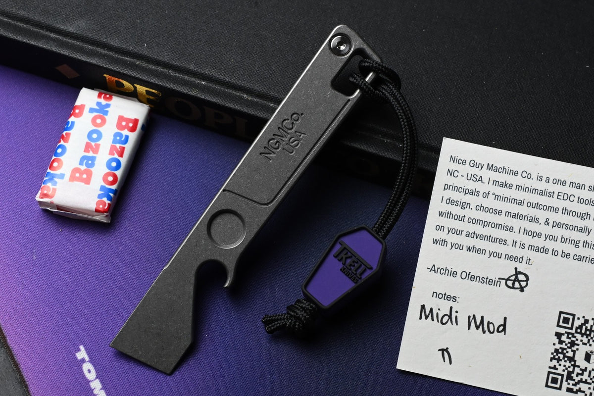 NEW Nice Guy Machine Co - Midi Mod Ti Pry Bar - w/ Data Crew Coffin Bead NGMCo