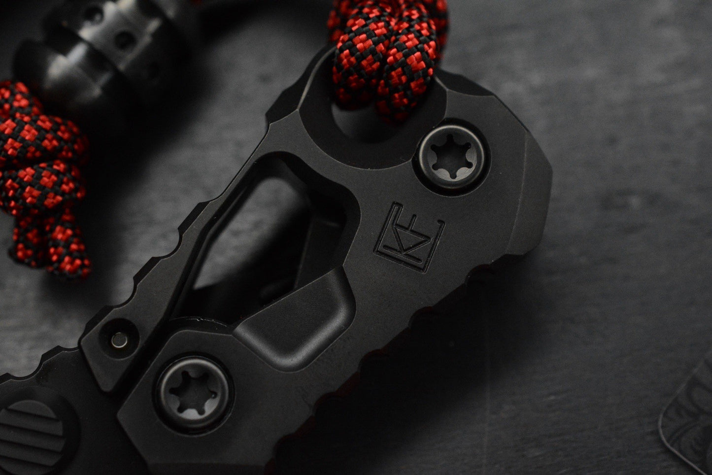 RARE++ Custom Knife Factory KEK Slipjoint - Black DLC / M398 w/ Zirc Droid Bead