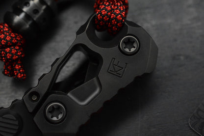 RARE++ Custom Knife Factory KEK Slipjoint - Black DLC / M398 w/ Zirc Droid Bead