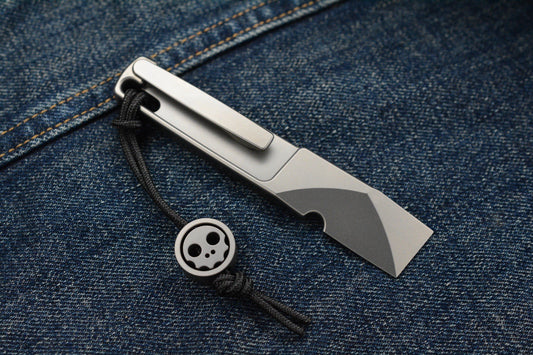 NEW Nice Guy Machine Co The Wraith - Titanium Pry Bar NGMCo w/ TKW Skull Bead