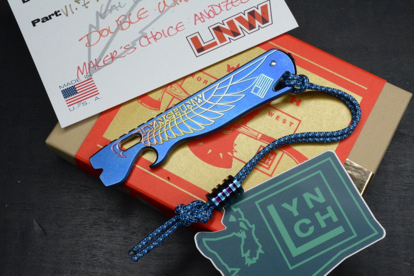 NEW Lynch Northwest V1.7 Double Wing Makers Choice Ano Pry w/ Custom Bead & COA