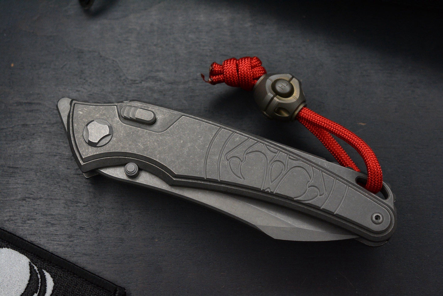 NEW Hawk Knives Talon M390 Full Titanium Inlay w/ Copperhead & Predator Patch