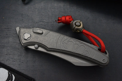 NEW Hawk Knives Talon M390 Full Titanium Inlay w/ Copperhead & Predator Patch