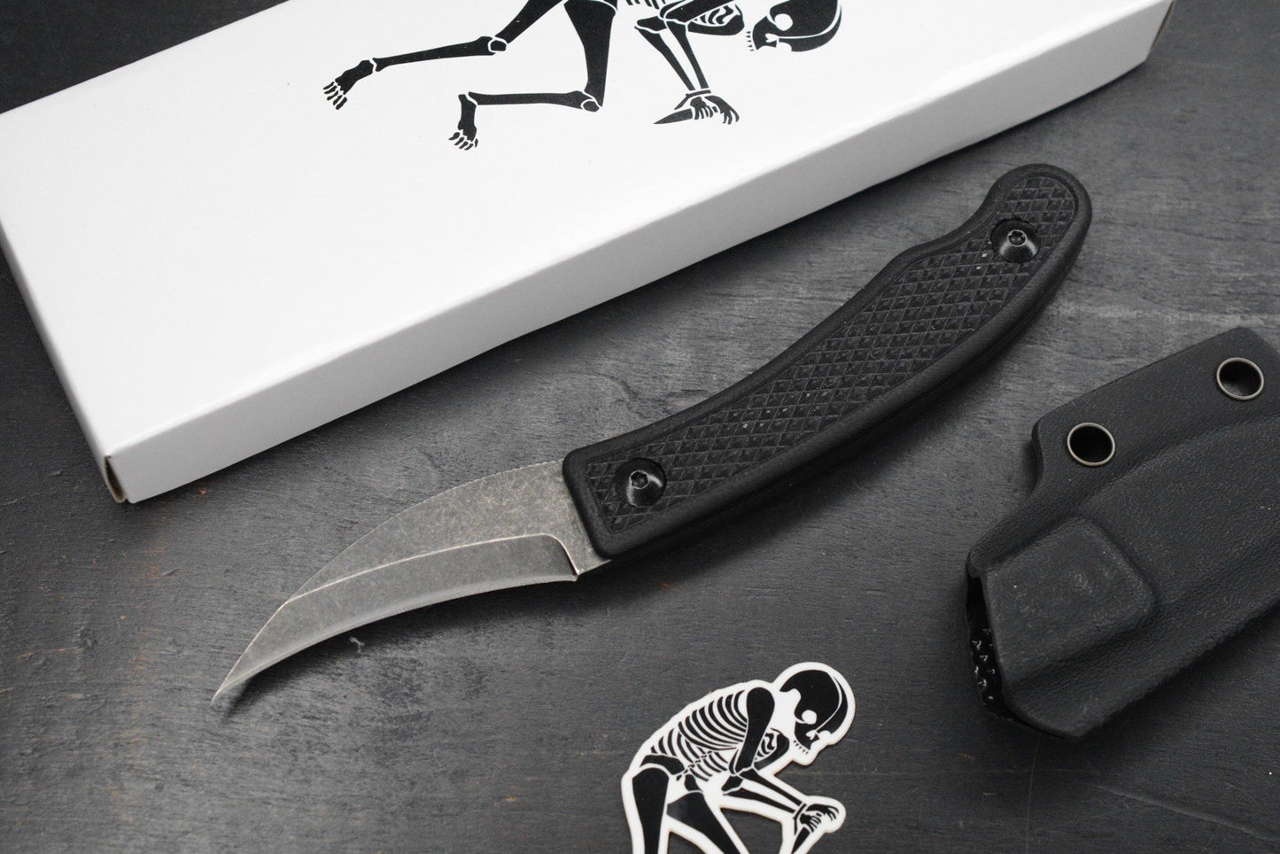 RARE Ed’s Manifesto & Kopis Designs L-Via Field Knife - Black / Acid Stonewash