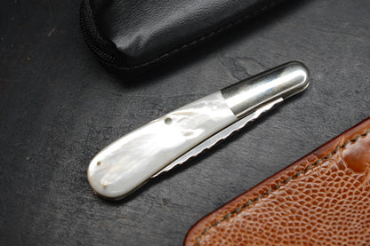 RARE++ Joe Kious Slipjoint Mother Of Pearl / Engraved Lock Back / Bolsters