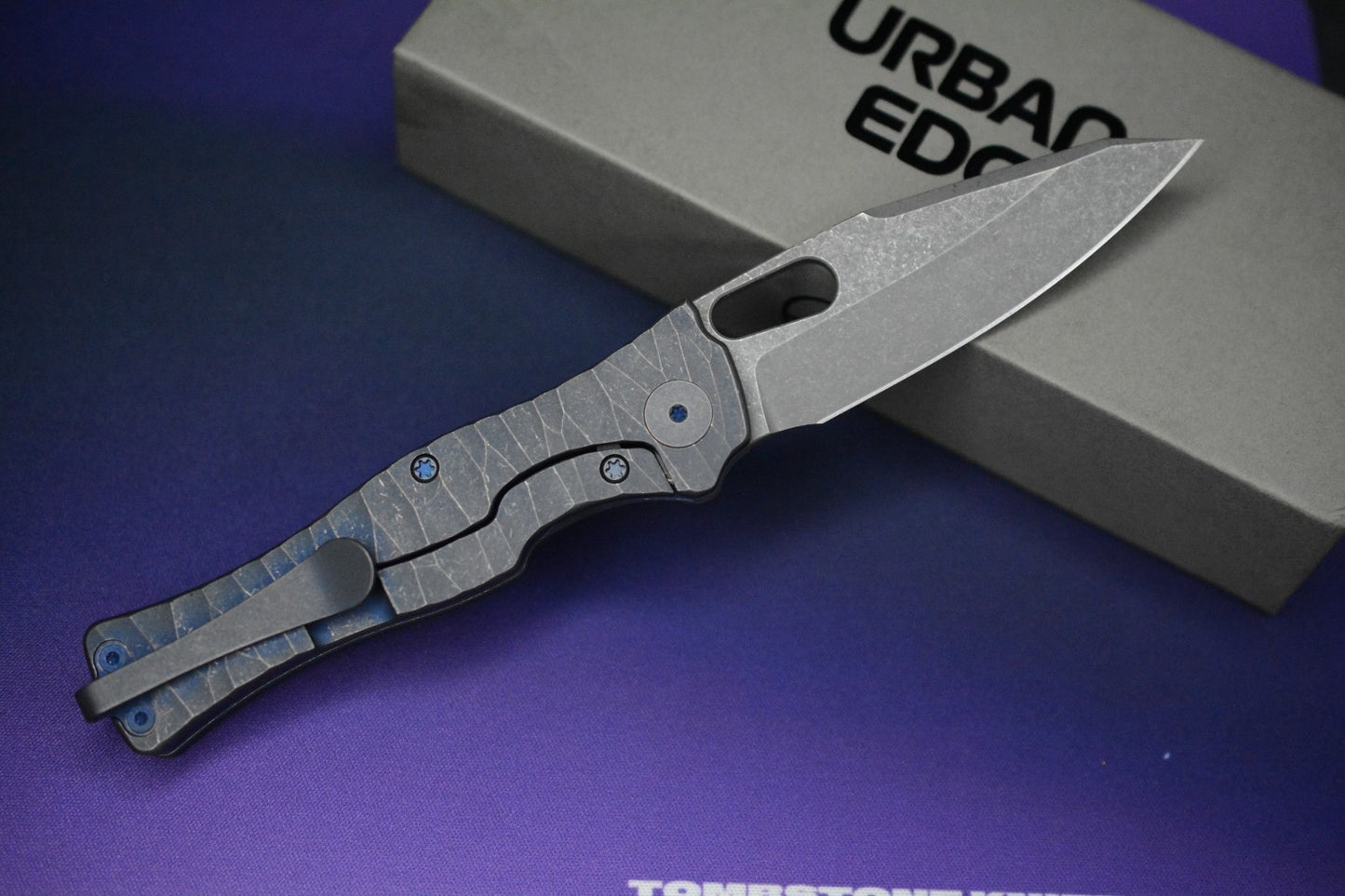 NEW Urban EDC x Demko Castellan N/F - Acid Etched Vanax / Blurple Rock Ti