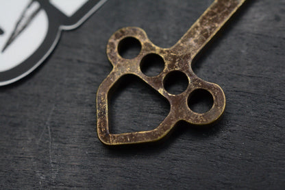 SUPER RARE JRW Gear Key Antique Brass Tool & Pocket Art