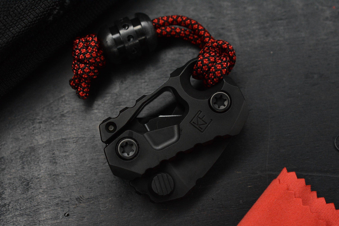 RARE++ Custom Knife Factory KEK Slipjoint - Black DLC / M398 w/ Zirc Droid Bead