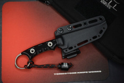NEW TKell Knives Nighthawk Battlelock Black / Recon Distressed w/ Poison Bead