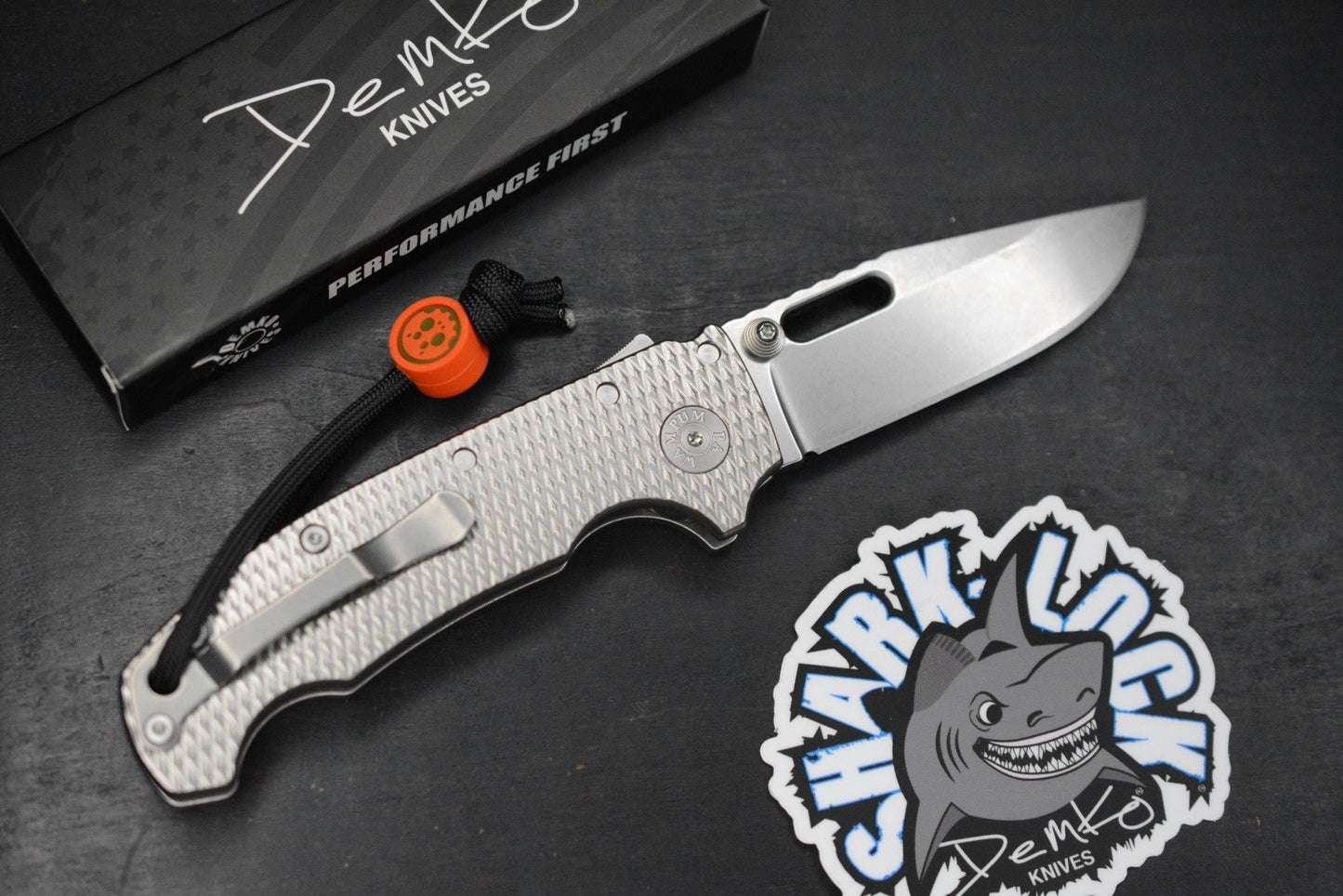 NEW Demko AD20 Full Size Textured Ti Magnacut Shark Lock USA MADE w/ Playge Bead