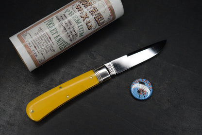 NEW Great Eastern Cutlery #745125 Northfield UNXLD Mustang Yellow Linen Micarta