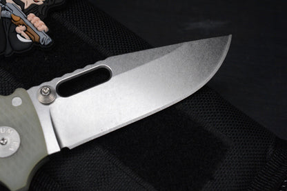 NEW DEMKO AD20 FULL SIZE Trans G-10 Magnacut Clip Point w/Poison Bead & JW Patch