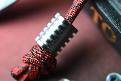 RARE Playge Styr-Rat Blasted Ti Stamped Pry - w/ Milled Ti Bead