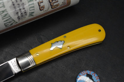 NEW Great Eastern Cutlery #745125 Northfield UNXLD Mustang Yellow Linen Micarta