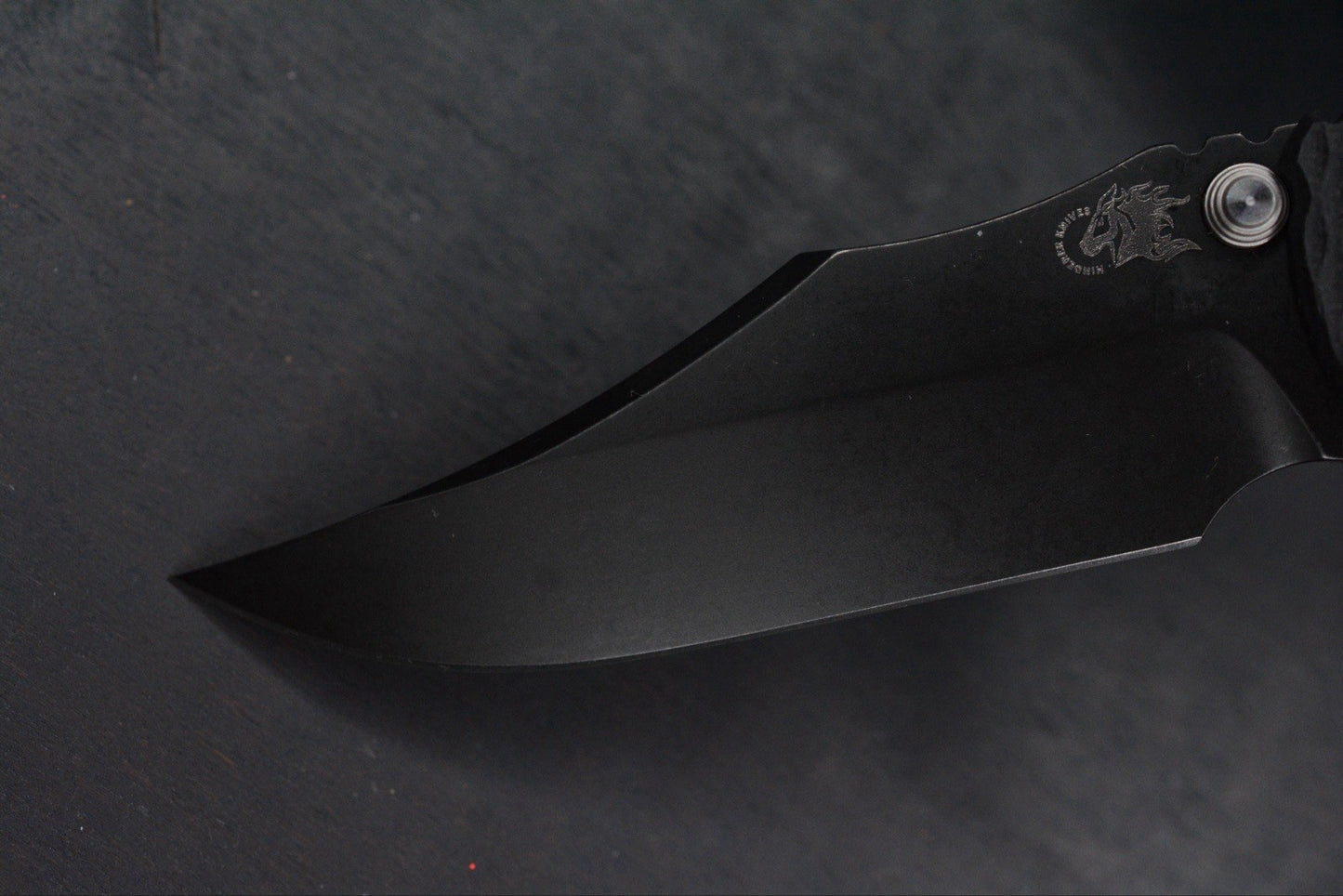 RARE Hinderer XM-18 Battle Black Magnacut Bowie/ G10 w/ Splatter Tombstone Bead