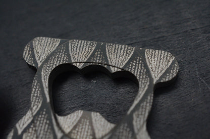 NEW Monterey Bay Hammerhead Bottle Opener - Titanium 2”x2” w/ Claw Bead