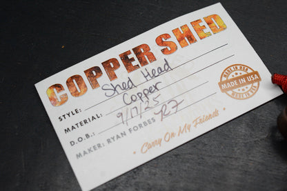 NEW Copper Shed “Shed Head” V6 Copper Bottle Opener w/ Necro Bead Re Microtech
