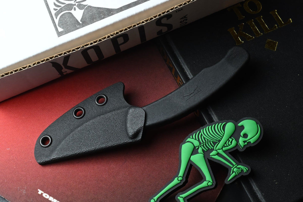 RARE Ed’s Manifesto & Kopis Designs Sneakreaper Elvia Field Knife Black /Polish