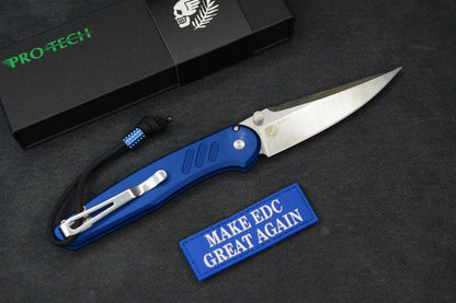 RARE Protech x Peace Neighbor Avalon - Knurled Blue Aluminum Magnacut 4.25”