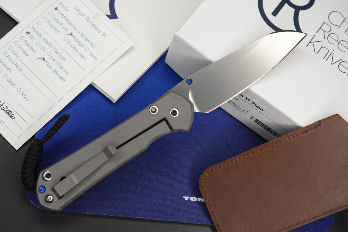 NEW Chris Reeve Large Sebenza 31 - Glass Blasted / Inkosi Blade w/ Sheath