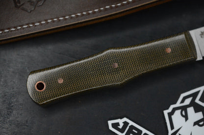 NEW Jack Wolf Vampire Hunter FB - Green Micarta/ MagnaCut w/Sheath USA MADE