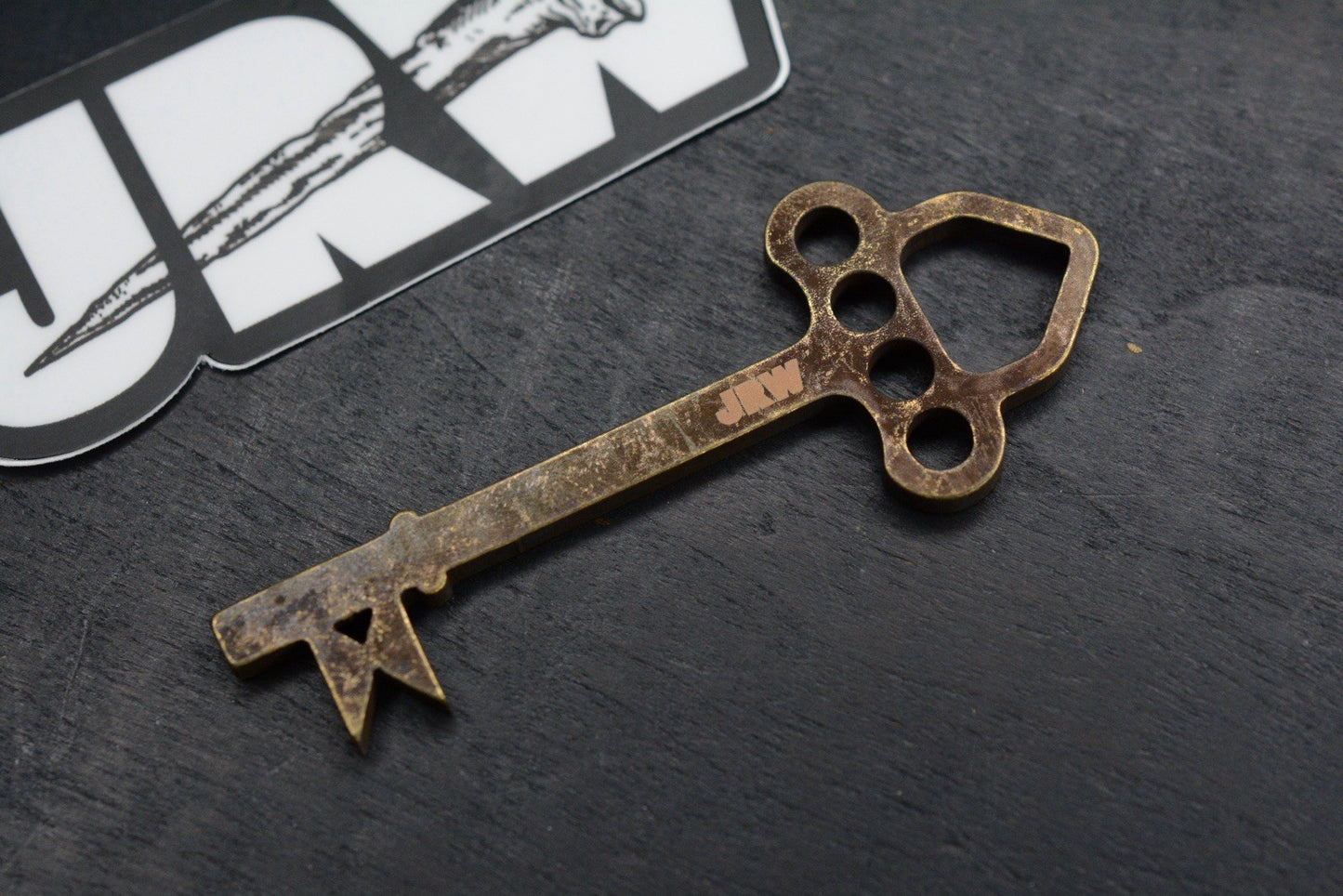 SUPER RARE JRW Gear Key Antique Brass Tool & Pocket Art