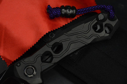 NEW Custom Knife Factory T25 DLC Milled Ti / Polished DLC M398 w/Zirc Droid Bead