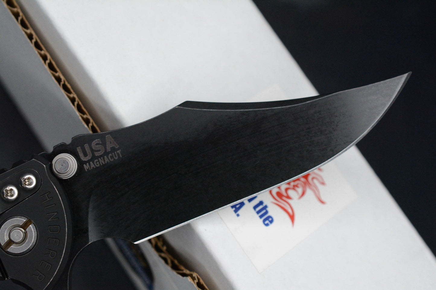 RARE Hinderer XM-18 Battle Black Magnacut Bowie/ G10 w/ Koch Artifakt Bead