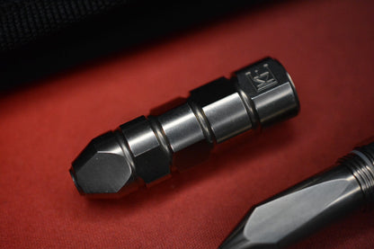 RARE Custom Knife Factory Bulavva Titanium Pen / Bit Driver - Full Ti w/ Pouch