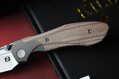 NEW Null Knives Voodoo Doll - Stonewashed Vanax / Natural Micarta Scales SN# 70