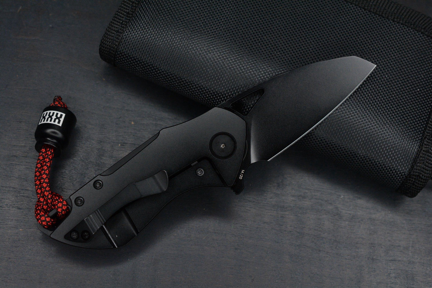 NEW Grissom Riverstone DLC Black M390 Sheepsfoot  / Ti Handle w/ Poison Bead