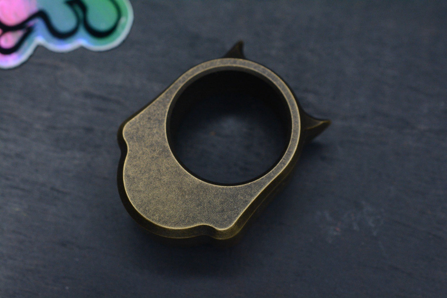 NEW Delicious Fist “Ghost” Patina Brass Raven & Tombstone Logo Paperweight