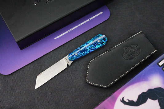 NEW Jack Wolf x Miller FixEDC Backwoods True Blue LE / Satin S90V w/ Sheath