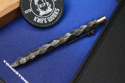 RARE Royal Creations Damascus & Copper Slide Bolt Pen USA