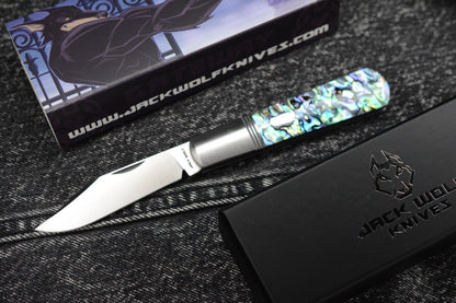 NEW Jack Wolf Gateway Barlow - Abalone Handle/ Nickel Silver/ Sandvik 14C28N