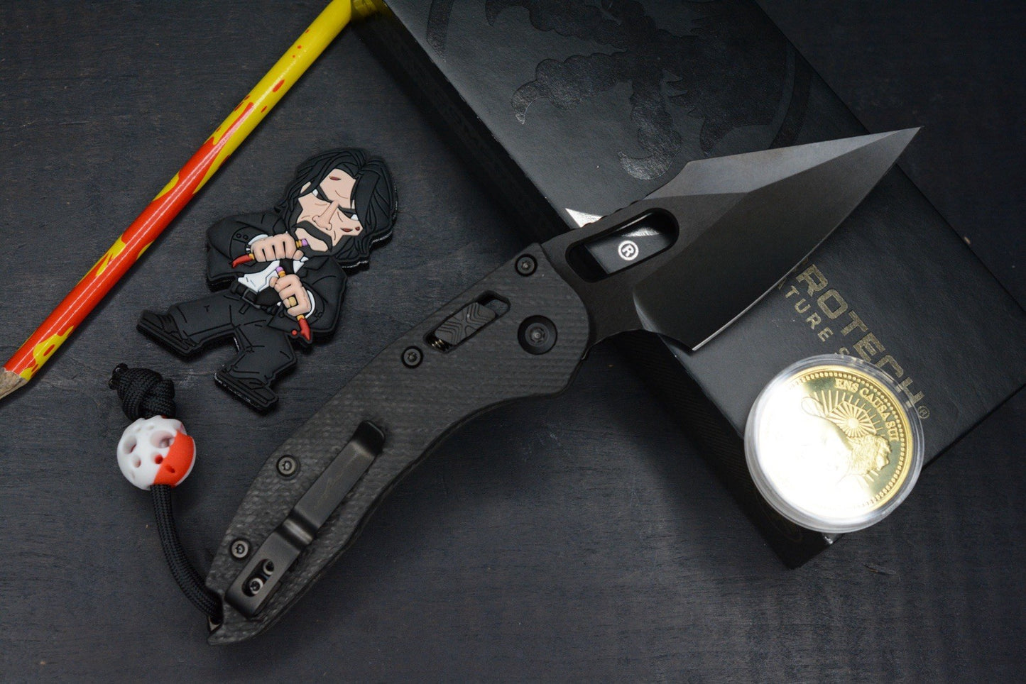 NEW Microtech Stitch-Ram-Lok Carbon Fiber Black DLC w/ Playge Skall & Wick Pack