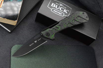 NEW G&G Hawk x Buck Knives Marksman Toxic Green Camo Carbon / Black S35VN