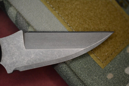 RARE T. KELL MR-1 Reverse Wharncliffe - Black Battlelock w/ Poison Bead & Sheath
