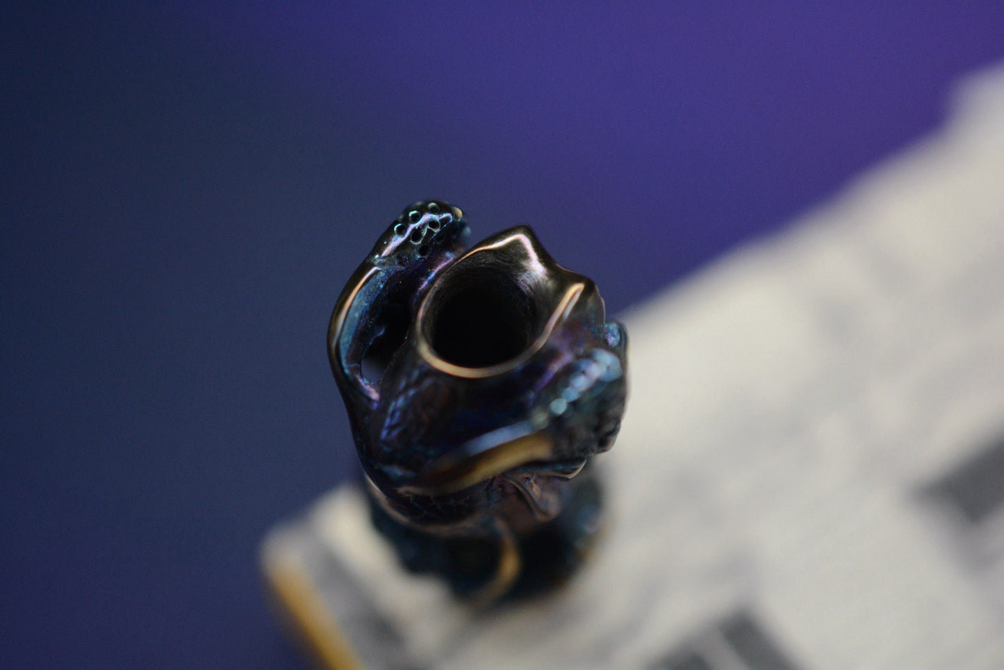 RARE++ Dmitry Streltsov “Alien” Bead - Cobalt 100% Handmade Ref Starlingear