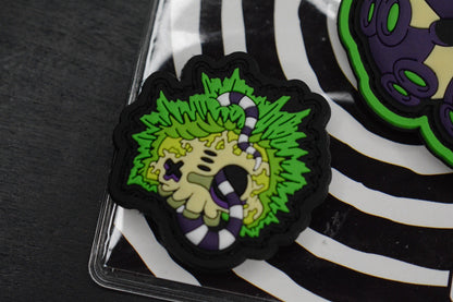 RARE++ Inky EDC x Beetlejuice Patch Set - 2x Patches & B/W Themed PVC Bead