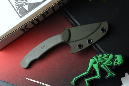 RARE Ed’s Manifesto & Kopis Designs Sneakreaper Elvia Field Knife Green /Polish