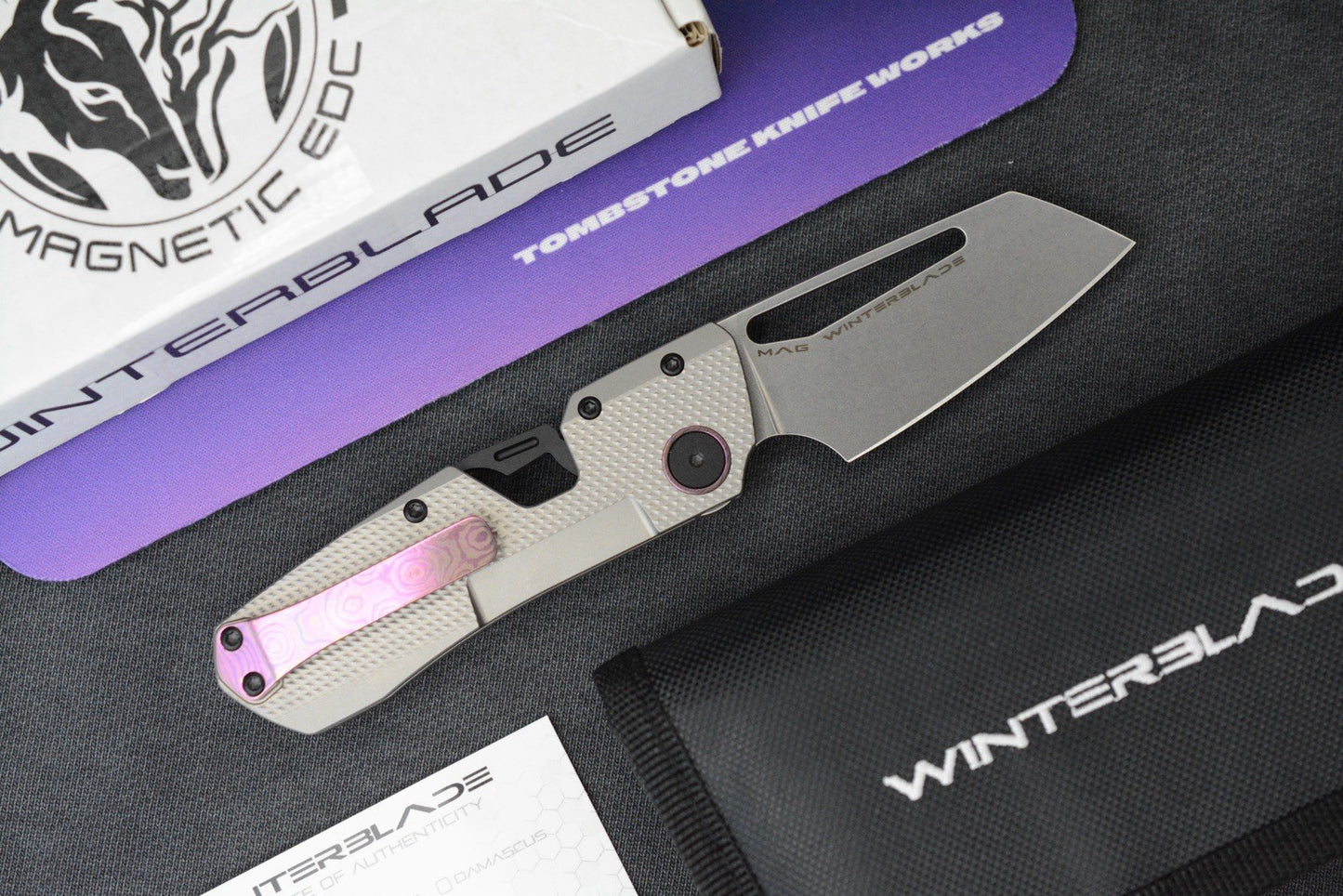 NEW Winterblade Factor B4 Natural Diamond Ti/ MagnaCut & Pink / Purple Timascus