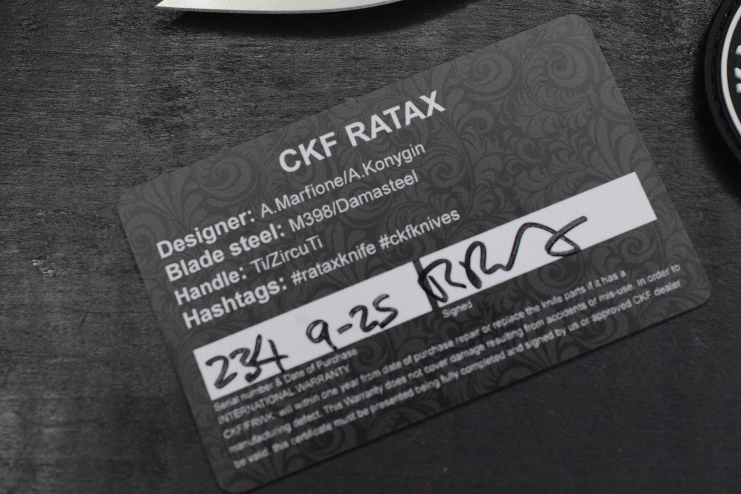 NEW Custom Knife Factory x Marfione Ratax Integral Ti/ M398 / Timascus Pivot