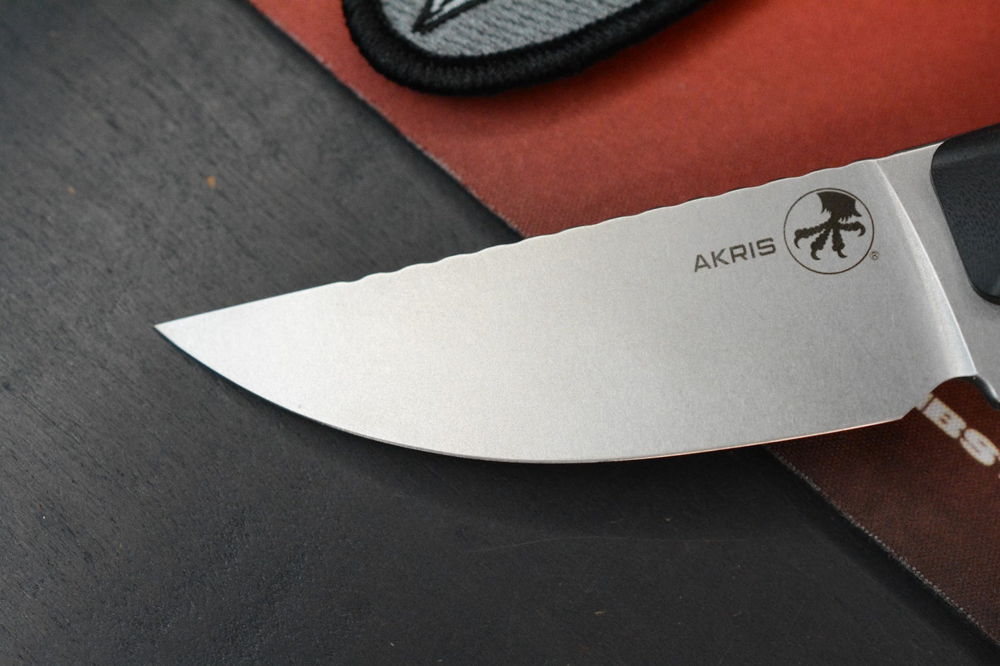 NEW MICROTECH AKRIS FIXED BLADE BLACK G-10 3.7" SW M390MK w/ Leather Sheath