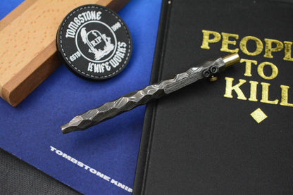 RARE Royal Creations Damascus & Copper Slide Bolt Pen USA