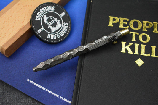 RARE Royal Creations Damascus & Copper Slide Bolt Pen USA