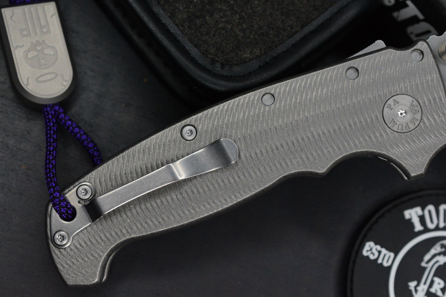 RARE Demko AD20 XL MagnaCut Drop Point / Textured Bead Blasted Ti w/ Tombstone