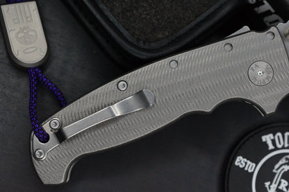 RARE Demko AD20 XL MagnaCut Drop Point / Textured Bead Blasted Ti w/ Tombstone