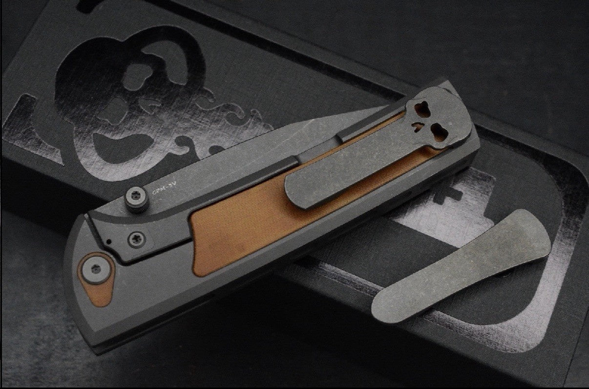 NEW CHAVES Scapegoat 229 Dirty Steve - SW Grey PVD / Natural Micarta Magnetic