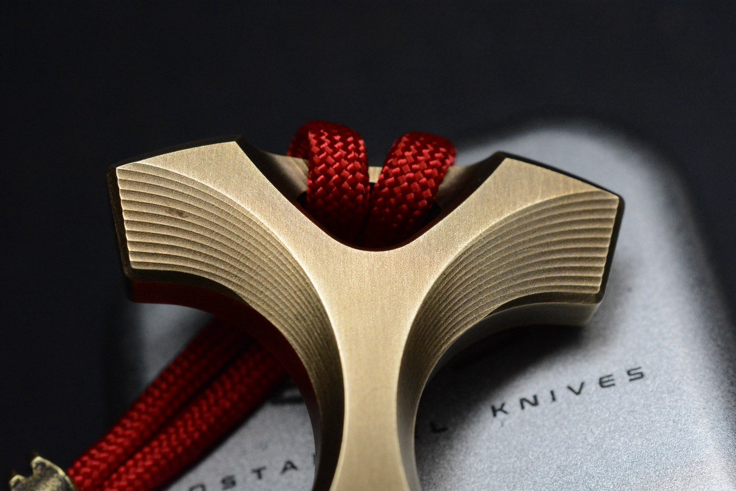 RARE Ostap Hel Knives Mjolnir II Antique Bronze Bottle Opener Tool w/ Brass Bead